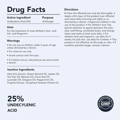 Antifungal Pen - Treats Athlete's Foot, Jock Itch & Ringworm25% Undecylenic Acid Infusion with Tea Tree, Jojoba & Clove Bud Oils - 3-Pack Twist Pen